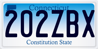 CT license plate 202ZBX