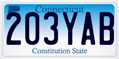 CT license plate 203YAB