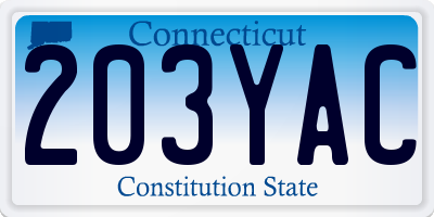 CT license plate 203YAC