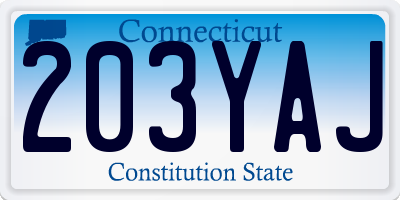 CT license plate 203YAJ