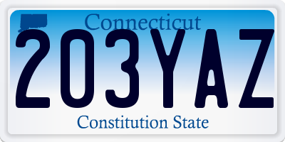 CT license plate 203YAZ