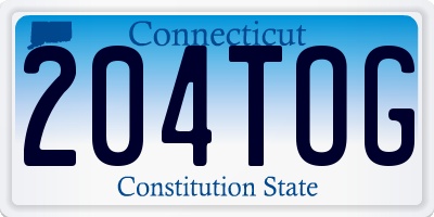 CT license plate 204TOG