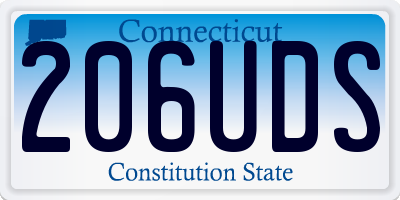 CT license plate 206UDS