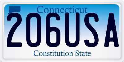 CT license plate 206USA