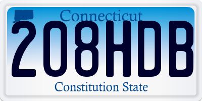 CT license plate 208HDB