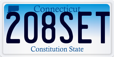 CT license plate 208SET