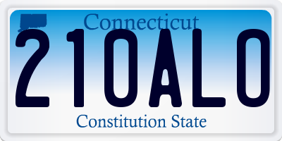 CT license plate 210ALO