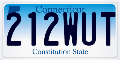 CT license plate 212WUT