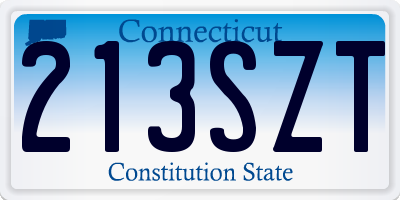 CT license plate 213SZT