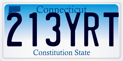 CT license plate 213YRT