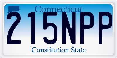 CT license plate 215NPP