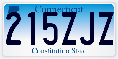 CT license plate 215ZJZ