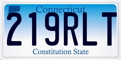 CT license plate 219RLT