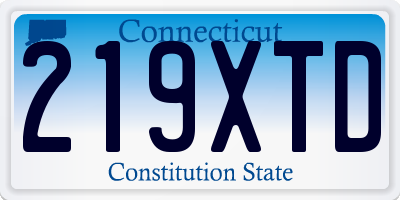 CT license plate 219XTD