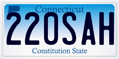 CT license plate 220SAH