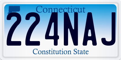 CT license plate 224NAJ