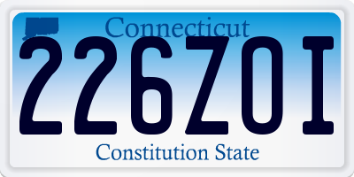 CT license plate 226ZOI