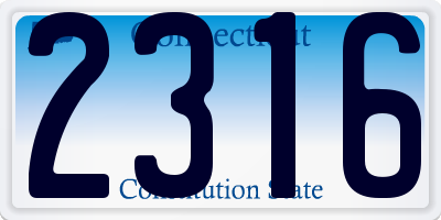 CT license plate 2316