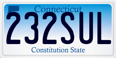 CT license plate 232SUL