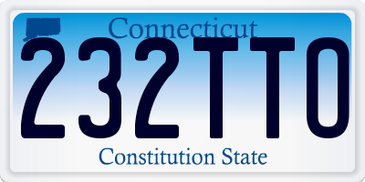 CT license plate 232TTO