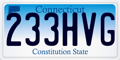 CT license plate 233HVG