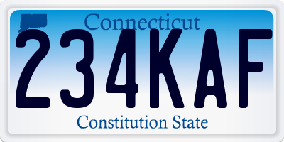 CT license plate 234KAF