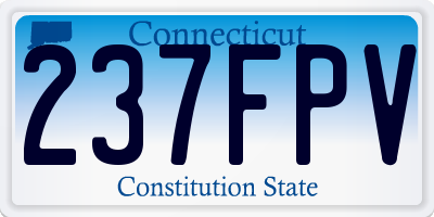 CT license plate 237FPV