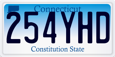 CT license plate 254YHD