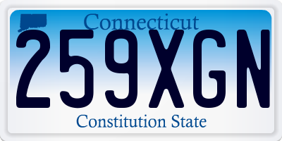 CT license plate 259XGN