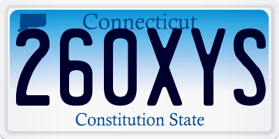 CT license plate 260XYS