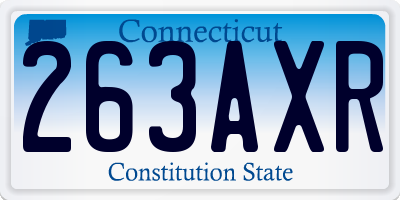 CT license plate 263AXR