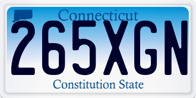 CT license plate 265XGN