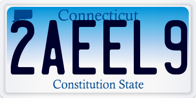 CT license plate 2AEEL9