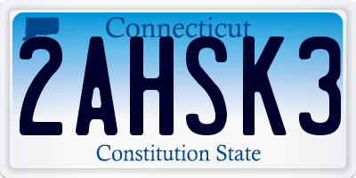 CT license plate 2AHSK3