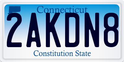 CT license plate 2AKDN8