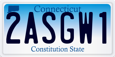 CT license plate 2ASGW1