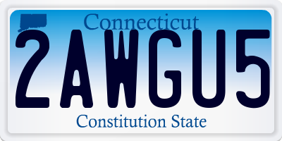 CT license plate 2AWGU5