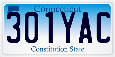 CT license plate 301YAC