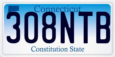 CT license plate 308NTB