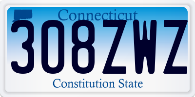 CT license plate 308ZWZ