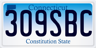 CT license plate 309SBC