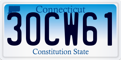 CT license plate 30CW61