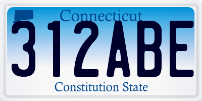 CT license plate 312ABE