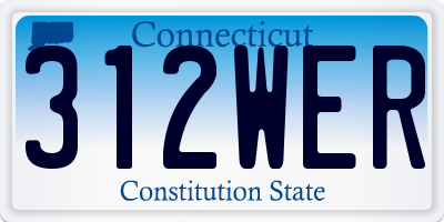 CT license plate 312WER