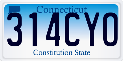 CT license plate 314CYO