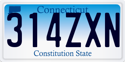 CT license plate 314ZXN