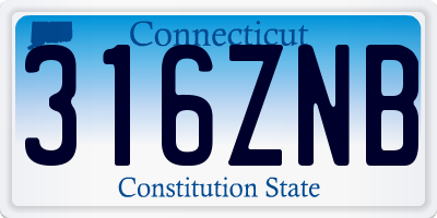 CT license plate 316ZNB