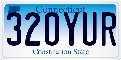 CT license plate 320YUR