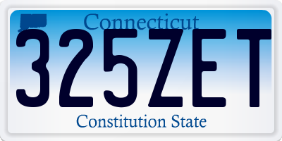 CT license plate 325ZET