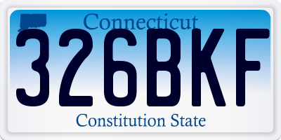 CT license plate 326BKF